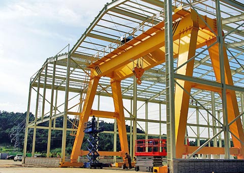 Double girder overhead gantry crane for indoor use and outdoor use 