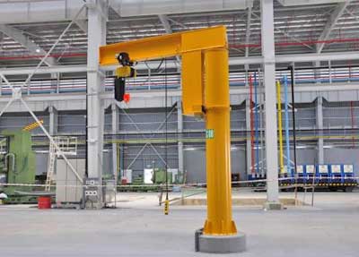 Pillar Jib Crane with Europan style electric wire rope chain hoist   - European Style of Yuantai Crane Company