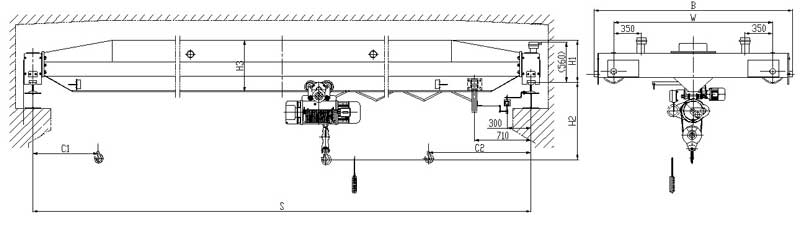 single girder overhead crane drawing for your reference 