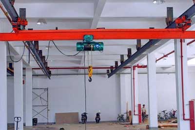 Ceiling mounted single girder overhead crane with CD/MD electric wire rope hoist