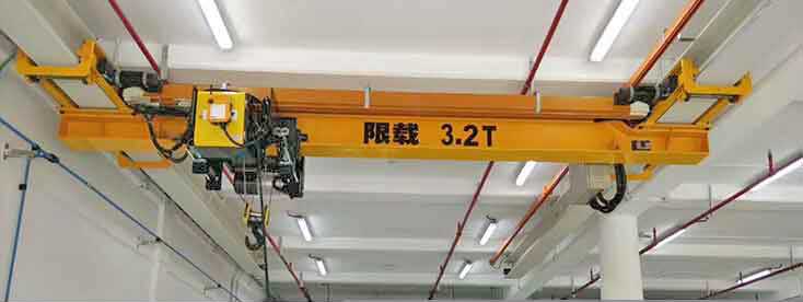 3.2 ton single girder under running bridge crane with FEM low headroom hoist