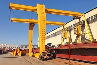 Single girder gantry crane with cd/md hoist and single cantilever design 