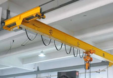 Electric travelling electric chain hoist suspenned on underhung running single girder overhead crane 