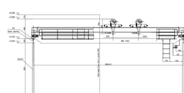 Initial 3 ton overhead crane design for the Maldives timber workshop