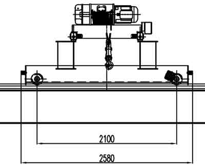 3 ton hoist trolley for timber handling overhead crane