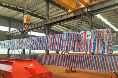 Main girder of the 5 ton single girder gantry crane handled for delivery to Australia 