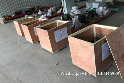 Cranes parts and components will be loaded into wooden box for delivery 