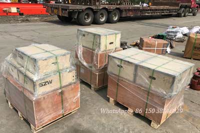 Hoist and parts packed for delivery to France 