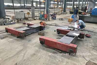 2 open winch trolley frames under construction for 7.5 ton bridge crane project in  Pakistan