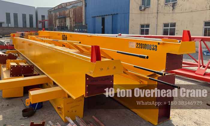 10 ton double girder overhead crane for sale Uganda- double girders divided into four sections 