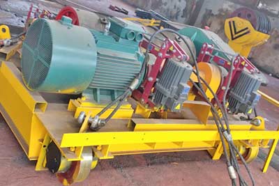 Open winch trolley of 15 ton overhead crane for sale Algeria