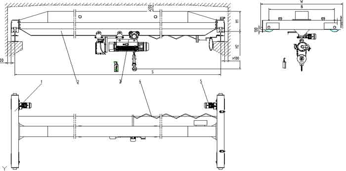  explosion-proof electric Under slung crane for mine