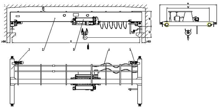  HD-type electric single girder crane with European style wire rope hoist 