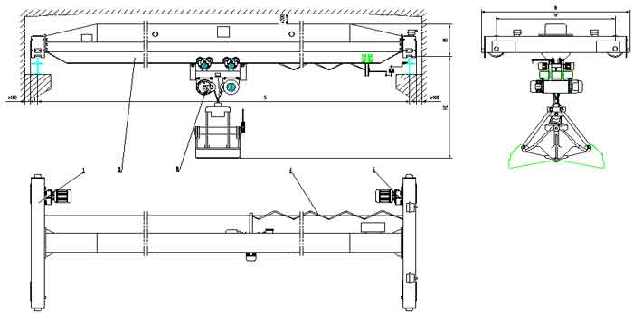  LDZ-type electric single girder crane with grab