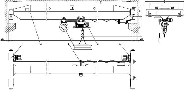 LD-type single girder crane (electromagnetic)