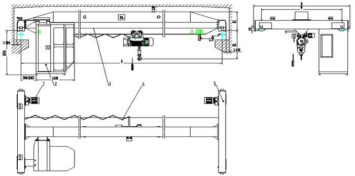 Figure2 LD-type electric single girder crane (cab controlling)