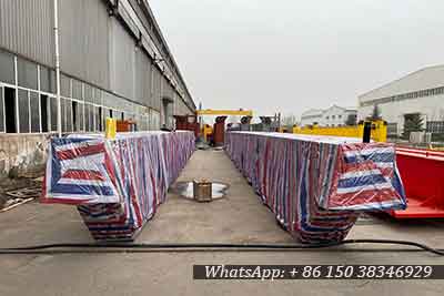 Main girder of 45 ton overhead crane packed for delivery to Pakistan 