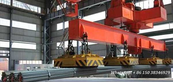  Carrier beam crane with lifting magnet