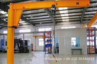 Floor mounted jib crane for light duty loads handling 1 ton , 350 degree rotating. 