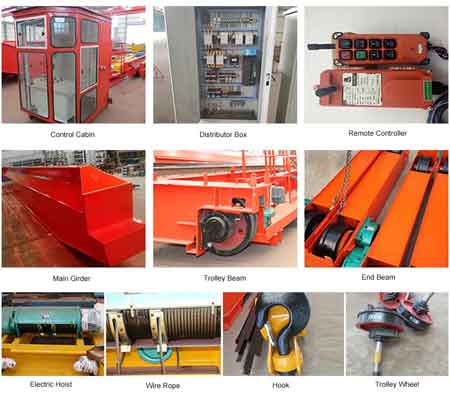 double girder overhead crane main parts and components 