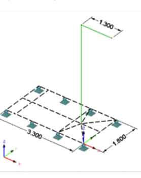 Enlarged foundation structure with 8 wheels to ensure safety of the portable jib crane