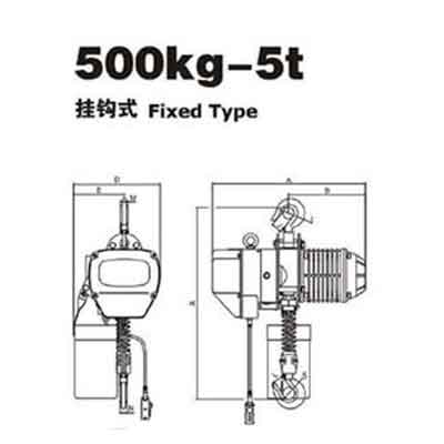 500kg- 5 ton electric chain fall hoist