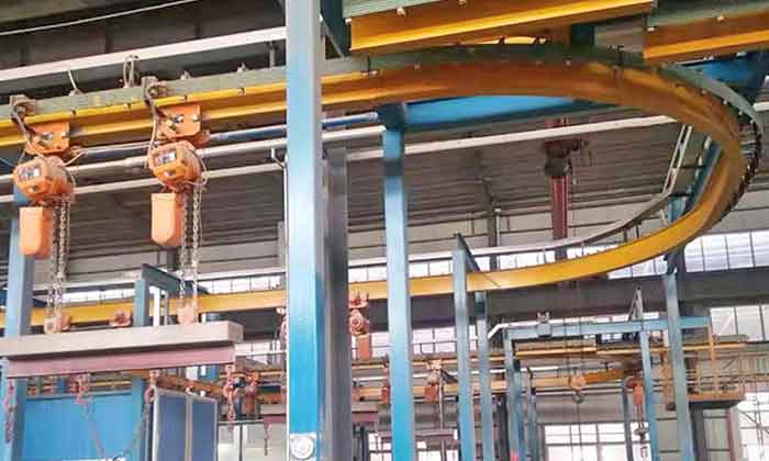 Monorail cranes for workstation material handling 