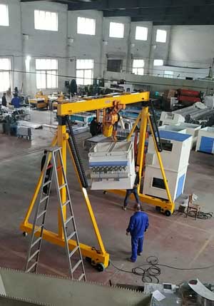 Telescopic garage gantry cranes