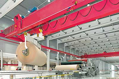 60 ton overhead crane for paper roll handling 