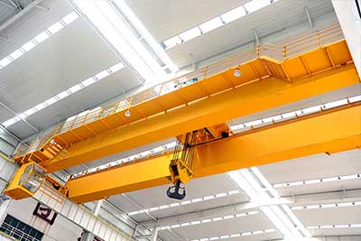 Double girder overhead rail crane