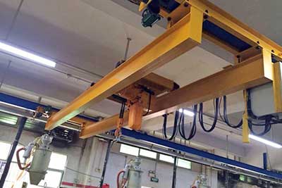 Underhung double girder crane