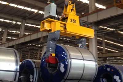 25 ton overhead crane with coil clamp and tong for horizontal coil handling