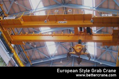 European style grab overhead travelling crane 