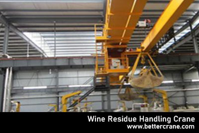  Wine residue handling grab bucket crane 