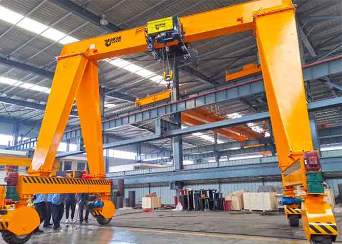 rubber typred gantry crane with single girder low headroom  hoist