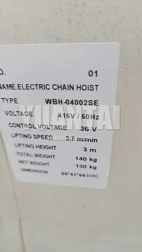 The electric chain hoist 4 ton packed for delivery to Australia  