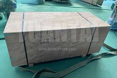  5 ton explosion proof wire rope hoist and parts packed for delivery to Indonisia. 