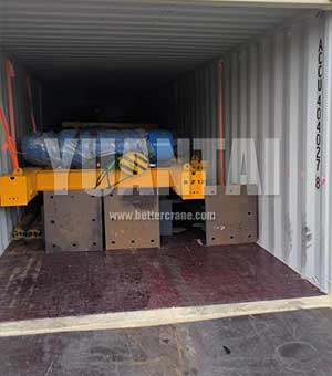 Crane columns for loading into container delivered to United States. 