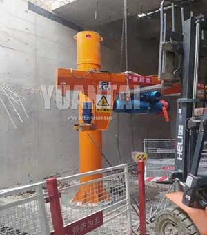  Floor mounted column jib crane arm installation 