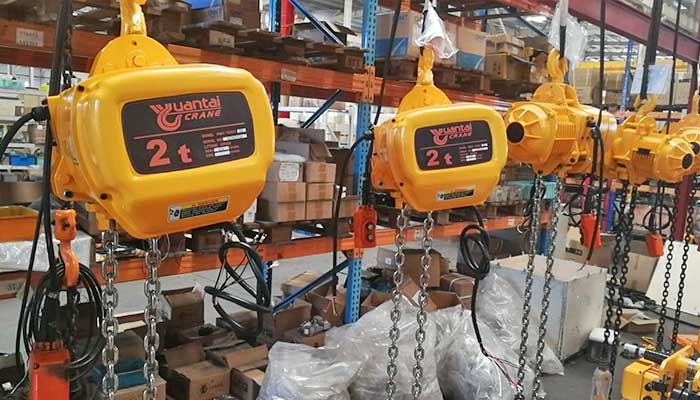 electric chain hoist 2 ton from Yuantai Crane under construction 