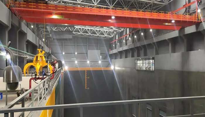 grab bucket overhead crane for automatic waste handling