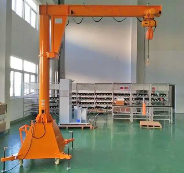 1-ton portable jib crane on wheels