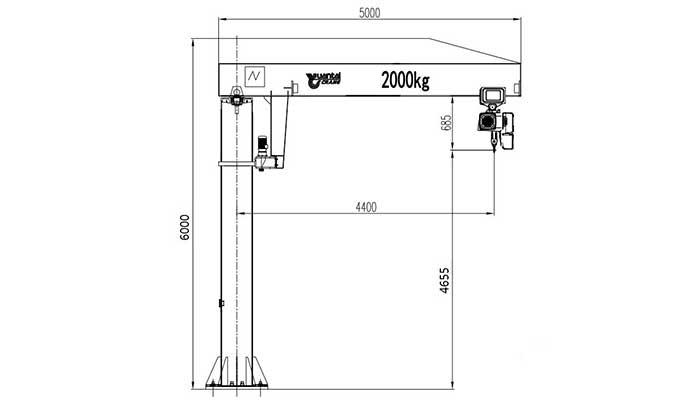 2 ton jib crane design drawing for your reference 