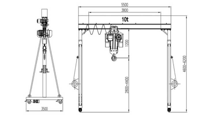 10 ton movable gantry crane for sale American 