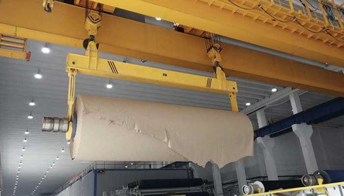 double girder overhead bridge crane system for paper roll handling 