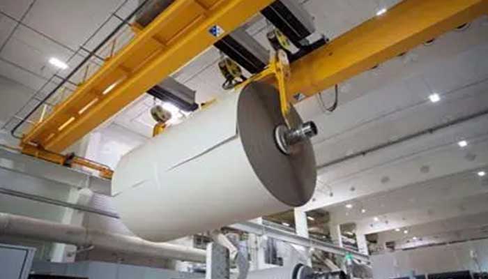 double girder overhead bridge crane system for paper roll handling 