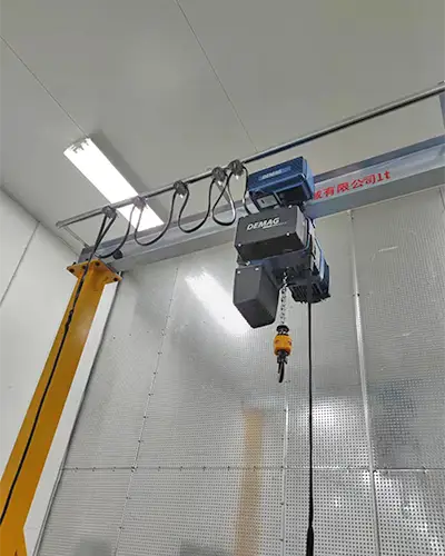 Aluminum gantry crane 1 ton with electric chain hoist for particular cleanroom 