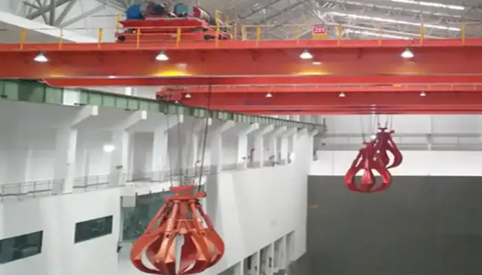 orange peel grab bucket overhead crane for sale 