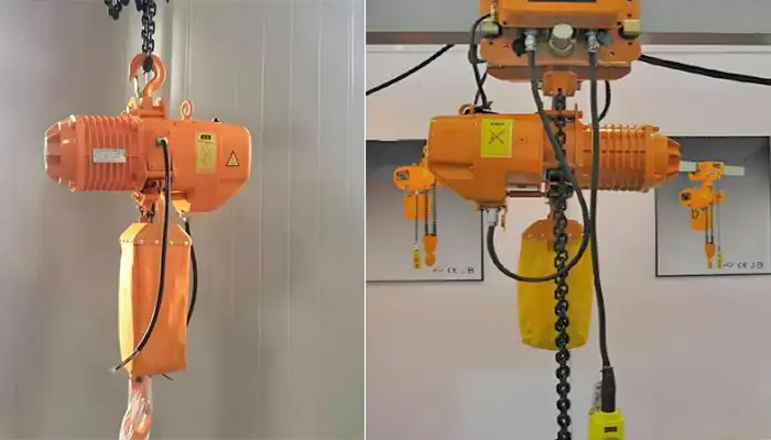 Hook mounted electric chain hoists and motorized travelling electric chain hoist 