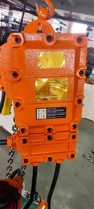 Explosion proof electric chain hoist under construction 